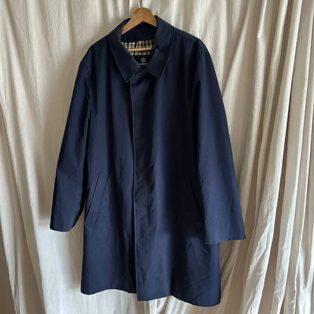 Aquascutum Navy Trench coat Size 48